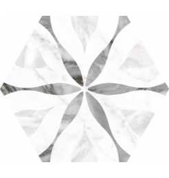 23772 bardiglio hexagon flower Напольная плитка Equipe
